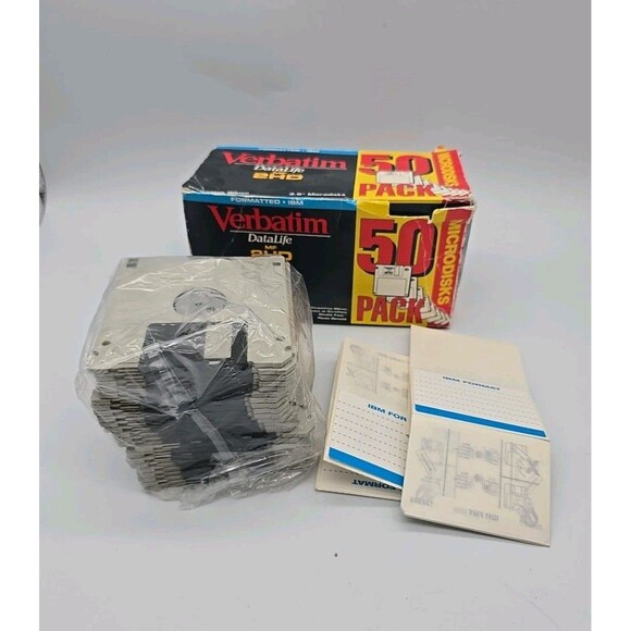 Verbatim Data Life IBM Formatted MF 2HD 3.5 Floppy Disks Microdisks Open Box 23 - Picture 1 of 5